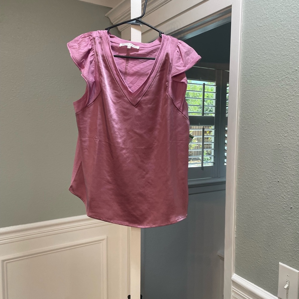 Melissa Nepton Ruffle Flutter Sleeve Top Size Medium
